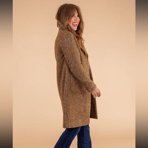 Tribal Duster Coat - Mocha - XL - Wool Blend - Picture 2 of 16